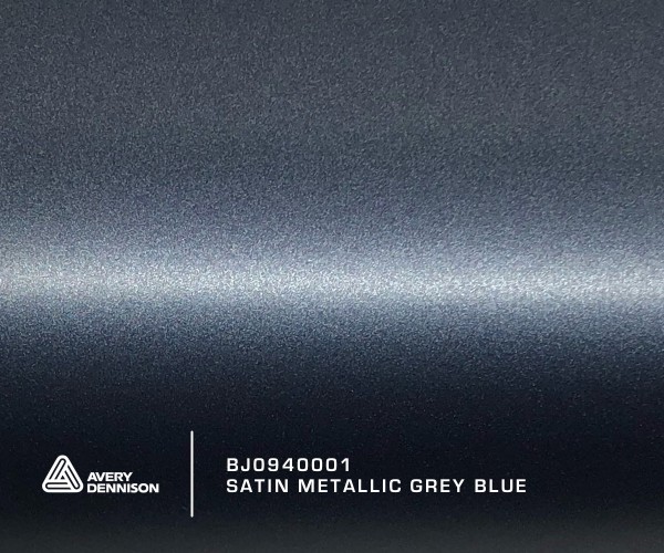 Avery Satin Metallic Grey Blue