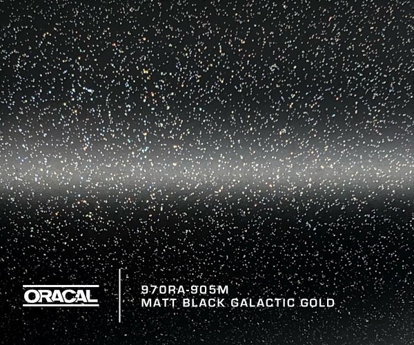 Oracal 970RA-905M Matt Black Galactic Gold