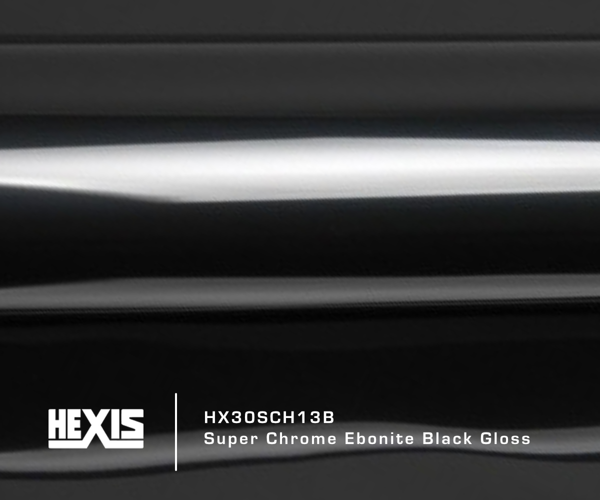 Hexis Skintac Hx30sch13b Super Chrome Ebonite Black Gloss Wrapsupply