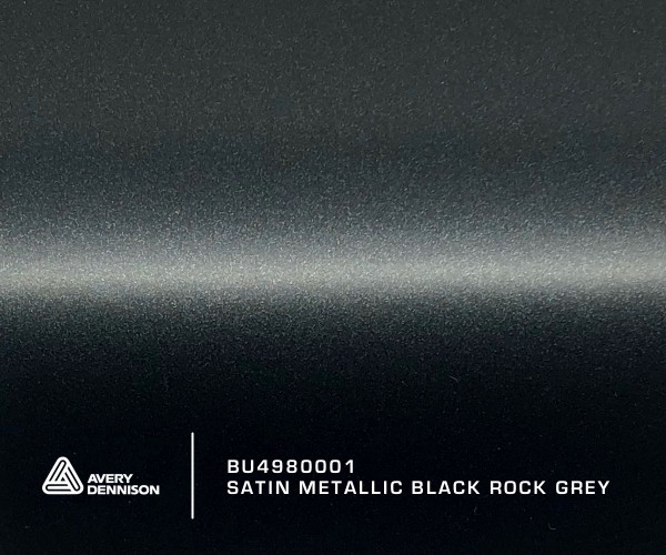 Avery Satin Metallic Black Rock Grey